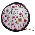 Pink whimsical flowers on pink Mini Makeup Case