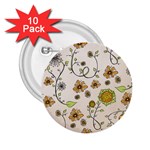 Yellow Whimsical Flowers  2.25  Button (10 pack)