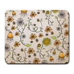 Yellow Whimsical Flowers  Large Mouse Pad (Rectangle)