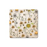 Yellow Whimsical Flowers  Magnet (Square)