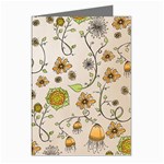 Yellow Whimsical Flowers  Greeting Card (8 Pack)