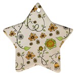 Yellow Whimsical Flowers  Star Ornament (Two Sides)