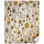 Yellow Whimsical Flowers  Canvas 16  x 20  (Unframed)