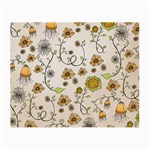 Yellow Whimsical Flowers  Glasses Cloth (Small, Two Sided)