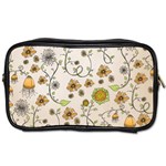 Yellow Whimsical Flowers  Travel Toiletry Bag (Two Sides)