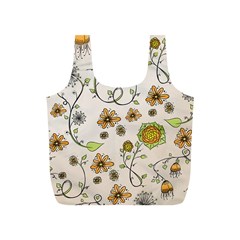 Yellow Whimsical Flowers  Reusable Bag (S) from ZippyPress Front