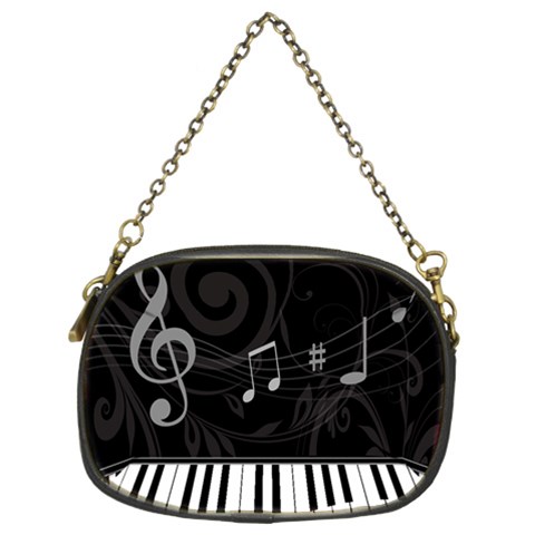 Whimsical Piano keys and music notes Chain Purse (Two Sides) from ZippyPress Front