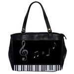 Whimsical Piano keys and music notes Oversize Office Handbag (One Side)
