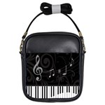 Whimsical Piano keys and music notes Girls Sling Bag