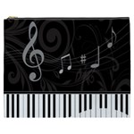 Whimsical Piano keys and music notes Cosmetic Bag (XXXL)