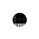 Whimsical Piano keys and music notes 1  Mini Magnet