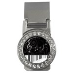 Whimsical Piano keys and music notes Money Clip (CZ)