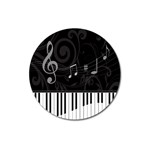 Whimsical Piano keys and music notes Magnet 3  (Round)