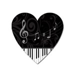 Whimsical Piano keys and music notes Magnet (Heart)