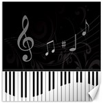Whimsical Piano keys and music notes Canvas 12  x 12 