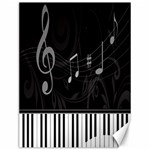 Whimsical Piano keys and music notes Canvas 12  x 16 