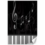 Whimsical Piano keys and music notes Canvas 20  x 30 