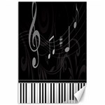 Whimsical Piano keys and music notes Canvas 24  x 36 