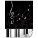 Whimsical Piano keys and music notes Canvas 36  x 48 