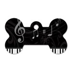 Whimsical Piano keys and music notes Dog Tag Bone (One Side)