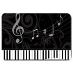 Whimsical Piano keys and music notes Large Doormat