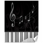 Whimsical Piano keys and music notes Canvas 11  x 14 