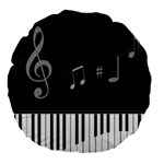 Whimsical Piano keys and music notes 18  Premium Round Cushion 