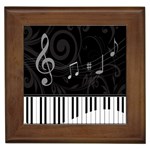 Whimsical Piano keys and music notes Framed Tile