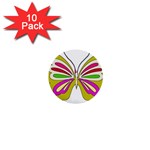 Color Butterfly  1  Mini Button (10 pack)