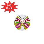 Color Butterfly  1  Mini Button (100 pack)