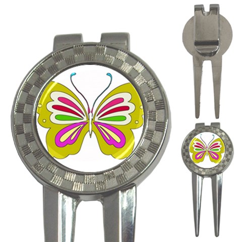 Color Butterfly  Golf Pitchfork & Ball Marker from ZippyPress Front