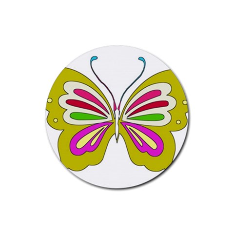 Color Butterfly  Drink Coasters 4 Pack (Round) from ZippyPress Front