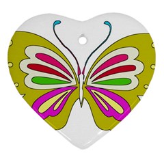 Color Butterfly  Heart Ornament (Two Sides) from ZippyPress Front