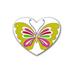 Color Butterfly  Drink Coasters (Heart)