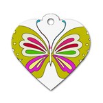 Color Butterfly  Dog Tag Heart (One Sided) 
