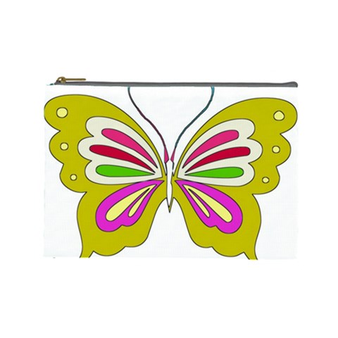 Color Butterfly  Cosmetic Bag (Large) from ZippyPress Front