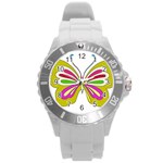 Color Butterfly  Plastic Sport Watch (Large)