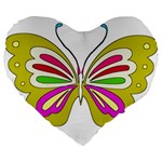 Color Butterfly  19  Premium Heart Shape Cushion