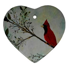 Sweet Red Cardinal Heart Ornament (Two Sides) from ZippyPress Front