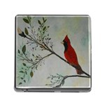 Sweet Red Cardinal Memory Card Reader with Storage (Square)