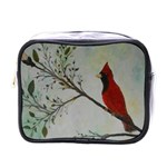 Sweet Red Cardinal Mini Travel Toiletry Bag (One Side)