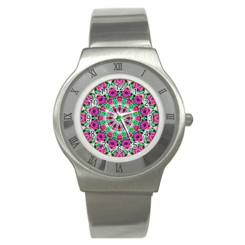 Flower Garden Stainless Steel Watch (Slim) from ZippyPress Front