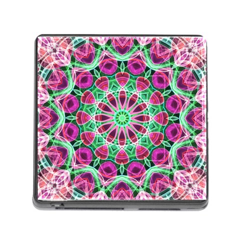 Flower Garden Memory Card Reader with Storage (Square) from ZippyPress Front