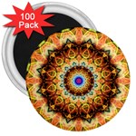 Ochre Burnt Glass 3  Button Magnet (100 pack)