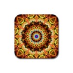Ochre Burnt Glass Drink Coasters 4 Pack (Square)