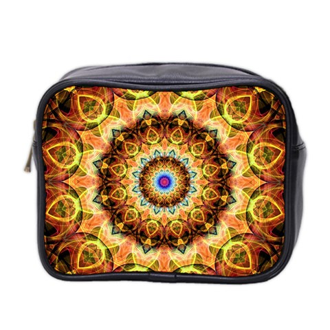 Ochre Burnt Glass Mini Travel Toiletry Bag (Two Sides) from ZippyPress Front
