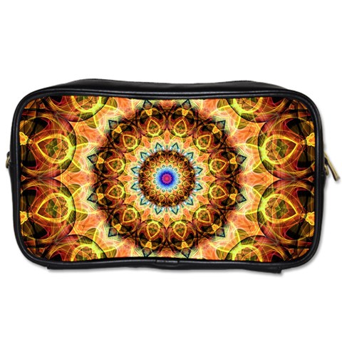 Ochre Burnt Glass Travel Toiletry Bag (One Side) from ZippyPress Front