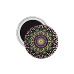 Psychedelic Leaves Mandala 1.75  Button Magnet