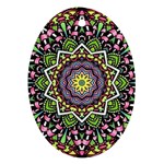 Psychedelic Leaves Mandala Oval Ornament