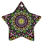Psychedelic Leaves Mandala Star Ornament